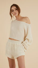 Echo Crop Top - Natural with Gold