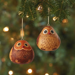 Owl Gourd Ornament Set