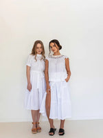Anika Midi Dress | White Jacquard Voile
