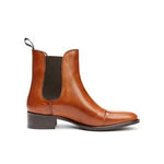 Straight Cap Tan Leather Chelsea Boots | Made in Italy