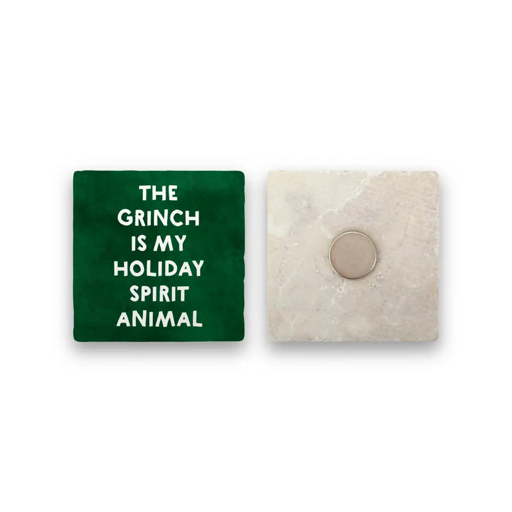 Grinch Spirit Animal | Marble Holiday Magnet