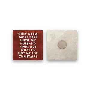 Husband Finds Out | Marble Holiday Magnet