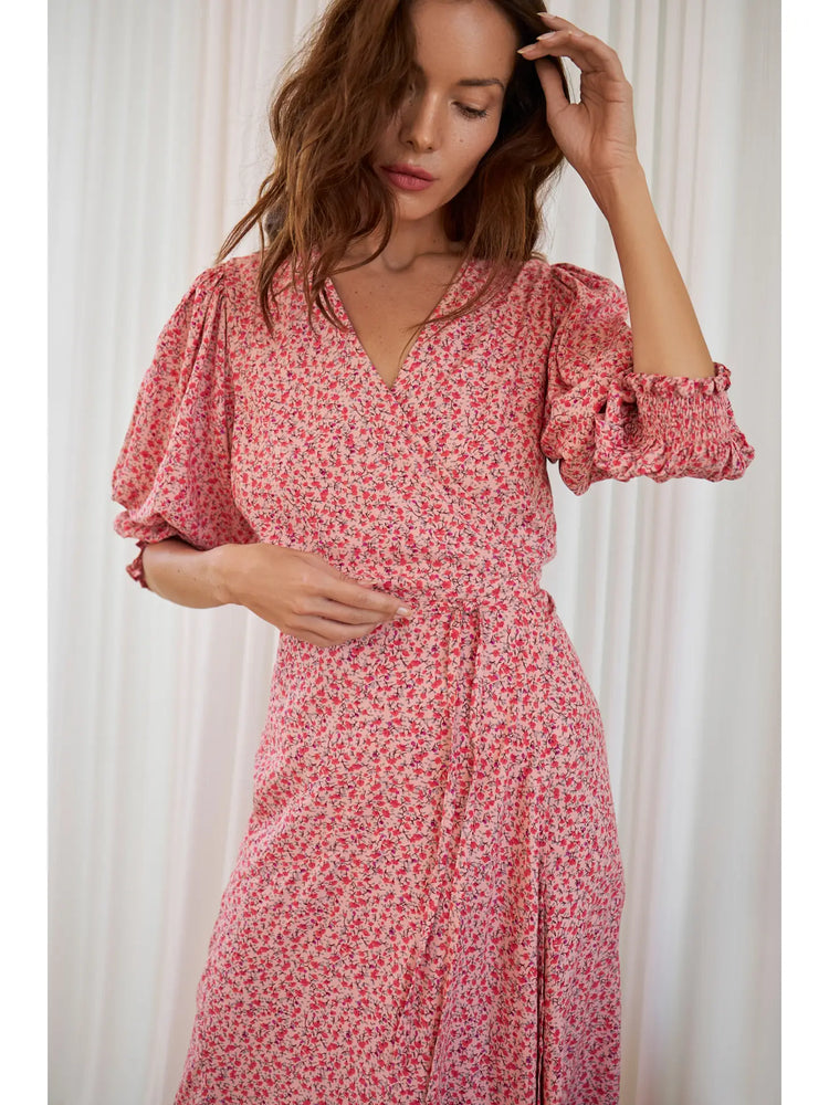 
            
                Load image into Gallery viewer, Set Sail Floral Puff Sleeve Wrap Dress | Rose Fields
            
        