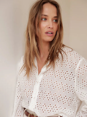 
            
                Load image into Gallery viewer, Corrie Eyelet Shirt | White
            
        