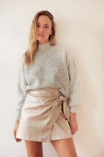 Martina Mockneck Crop Sweater | Heather Grey