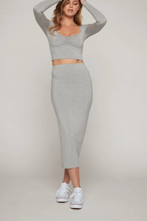 Aria Crop Top in Heather Grey