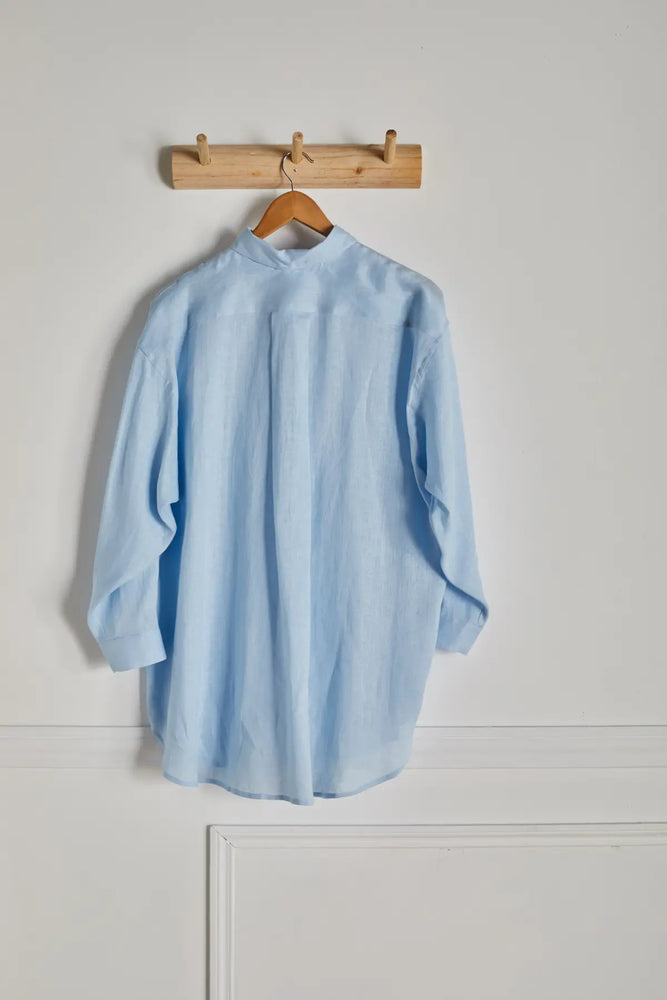 Missy Classic Linen Men's Fit Shirt | Sky Blue | Made in France
