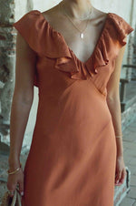 Florence Silk Maxi Dress | Sandstone Orange