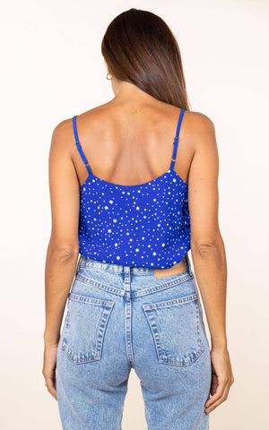 Birdie Cami Top in Royal Blue Star