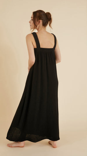Noa Straps Maxi Dress - Black