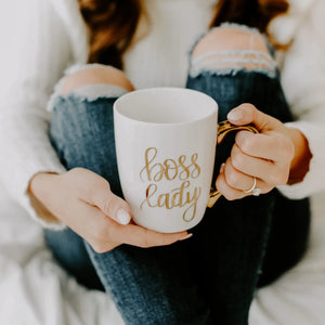 Boss Lady | Gold and White Coffee Mug | Final Sale