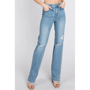 
            
                Load image into Gallery viewer, Venice 90&amp;#39;s Straight Denim | Light Wash
            
        