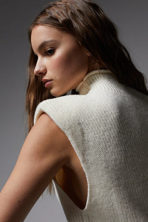 Gwen Sleeveless Turtleneck Sweater | Off White | Final Sale