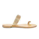 Goddess Women's Gold Slide Toe Ring Sandals | Final Sale