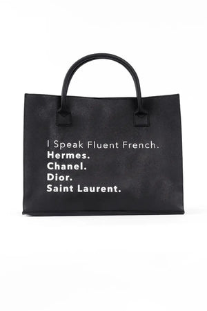 
            
                Load image into Gallery viewer, Modern Vegan Tote | Fluent French | Black
            
        