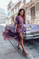 Serene Wrap Dress | Purple Floral Print | Final Sale