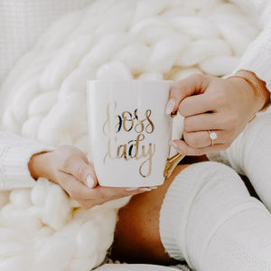 Boss Lady | Gold and White Coffee Mug | Final Sale