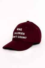 Wine Calories Don't Count | Ball Cap | Burgundy