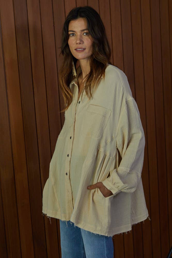 
            
                Load image into Gallery viewer, Layla Oversized Cotton Tunic | Final Sale
            
        