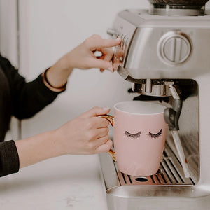 Eyelashes | Pink & Gold Coffee Mug | Final Sale