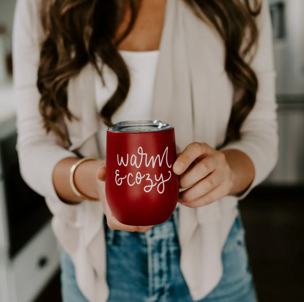 
            
                Load image into Gallery viewer, Warm and Cozy Metal Wine Tumbler | Final Sale
            
        