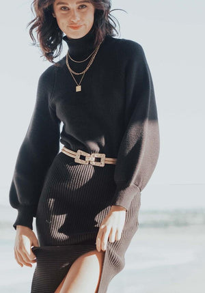 Milano Sweater Dress In Black