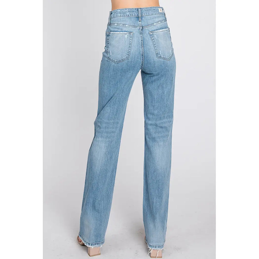 
            
                Load image into Gallery viewer, Venice 90&amp;#39;s Straight Denim | Light Wash
            
        