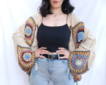 Harlow Crochet Patchwork Cardigan | Beige Multi