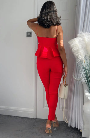
            
                Load image into Gallery viewer, Selena High Waisted Trousers in Red
            
        