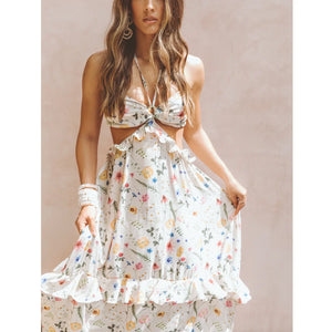 
            
                Load image into Gallery viewer, Victoria Maxi Dress | Floral Cut Out Ruffled Maxi Dress
            
        