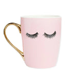 Eyelashes | Pink & Gold Coffee Mug | Final Sale