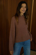 Juliette Mock Neck Sweater in Dusty Rose | Final Sale