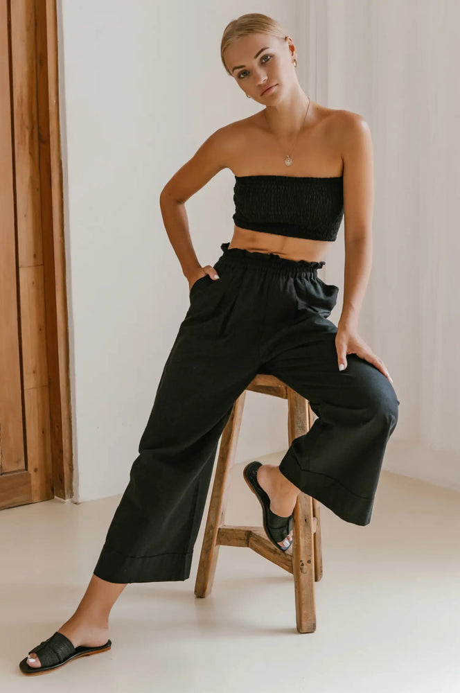 
            
                Load image into Gallery viewer, Karma Linen Pants - Black
            
        